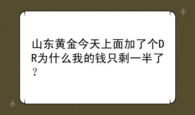 山东黄金今天上面加了个DR为什么我的钱只剩一半了？