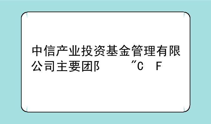 中信产业投资基金管理有限公司主要团队成员