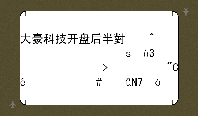 大豪科技开盘后半小时突然涨停，对其公司造成了什么影响？