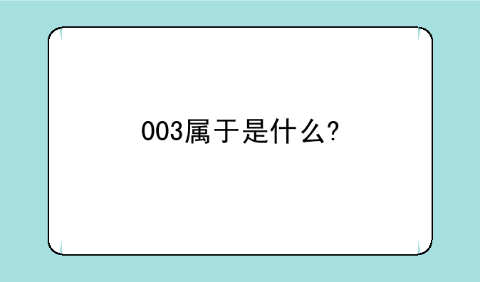 003属于是什么?