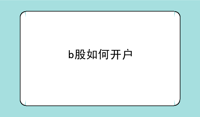 b股如何开户