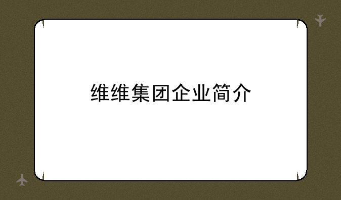 维维集团企业简介