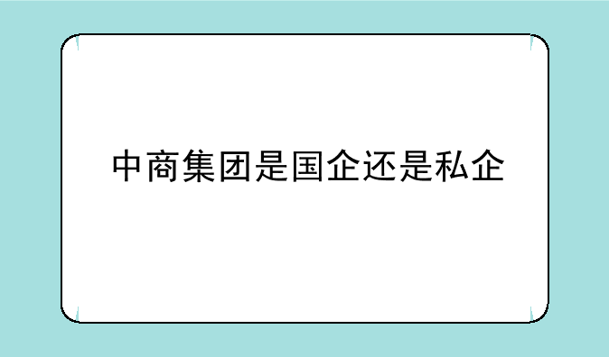 中商集团是国企还是私企