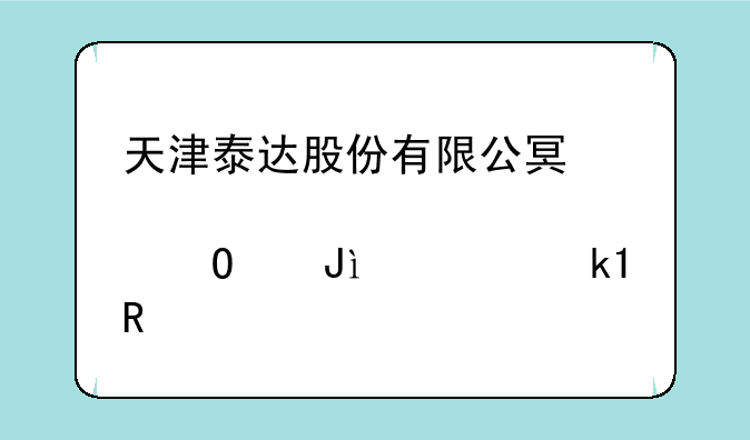 天津泰达股份有限公司公司重点产业