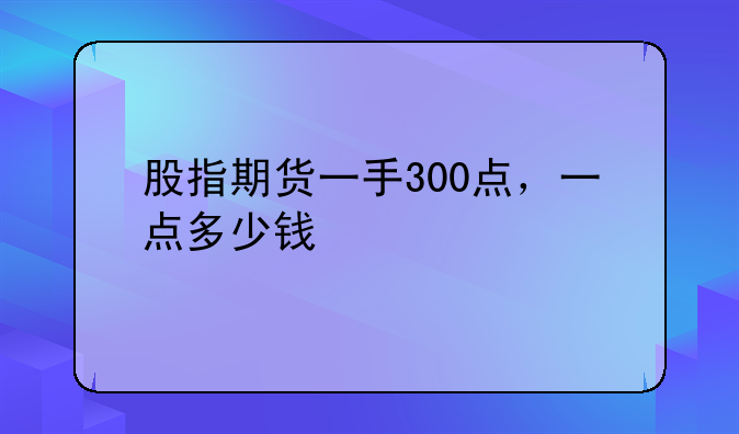 股指期货一手300点，一点多少钱